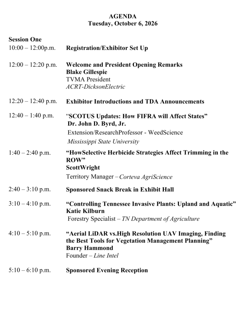 Draft Agenda 2026 Tues Oct 6, 2026